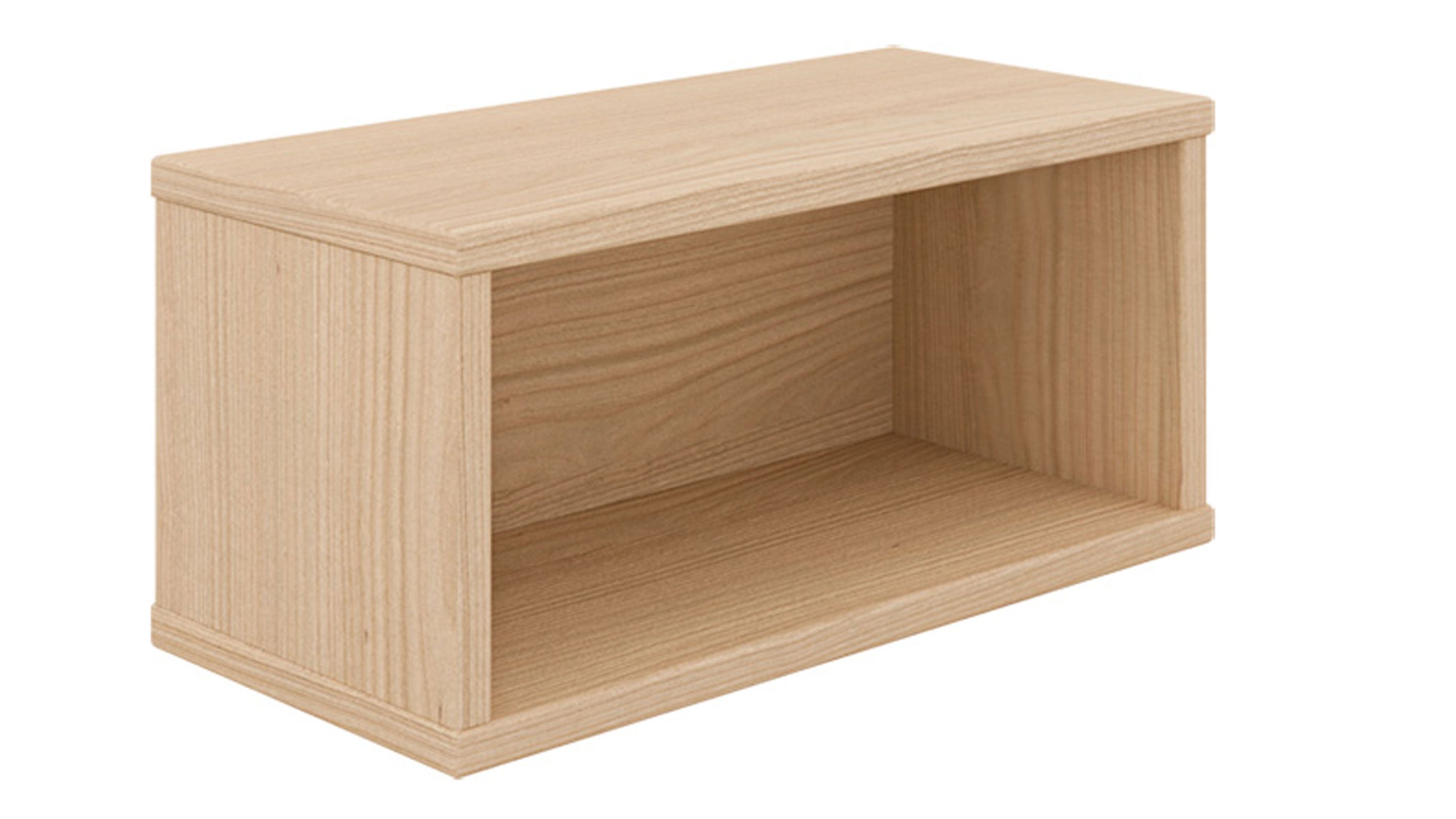 Wandbox rechteckig in Holzoptik Offene Wandbox rechteckig in hellbrauner Holzoptik