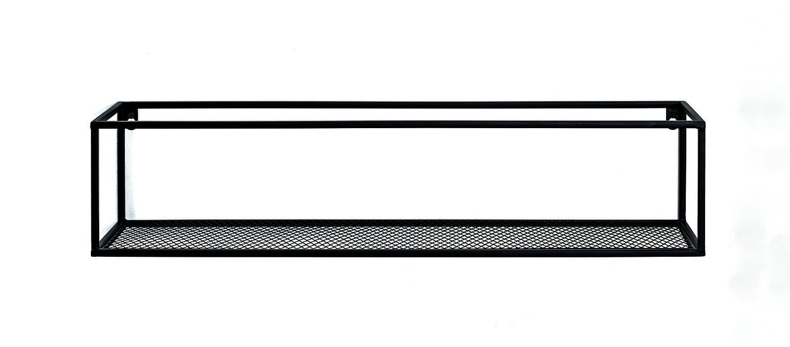 Leeres Wandregal Leicester aus schwarzem Metall  rechteckig  schlichtes modernes Design für Dekoration
