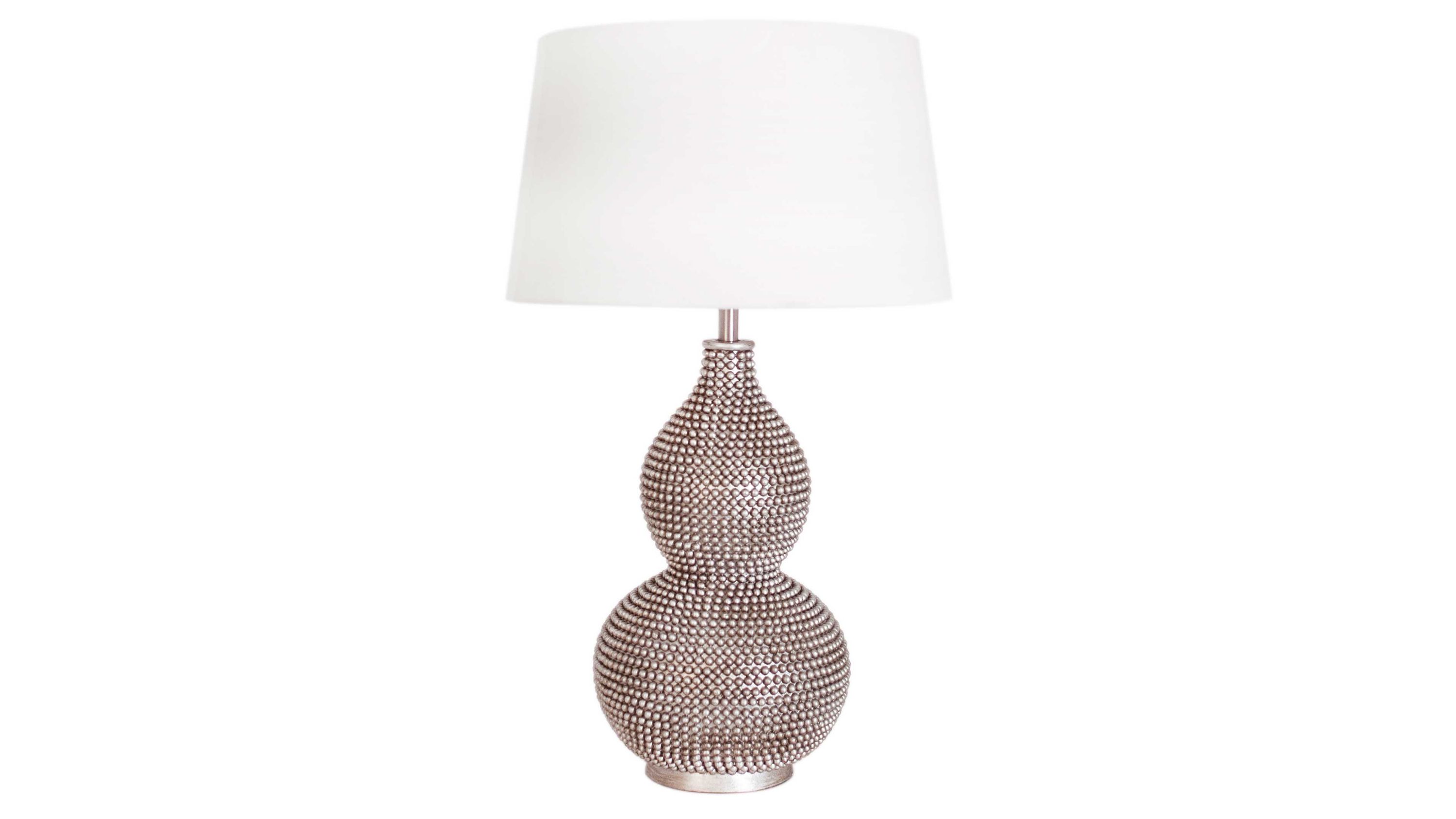BY RYDÉNS Leuchten Serie Lofty - Tischleuchte Weiß & Silberfarben - Höhe ca. 57 cm
