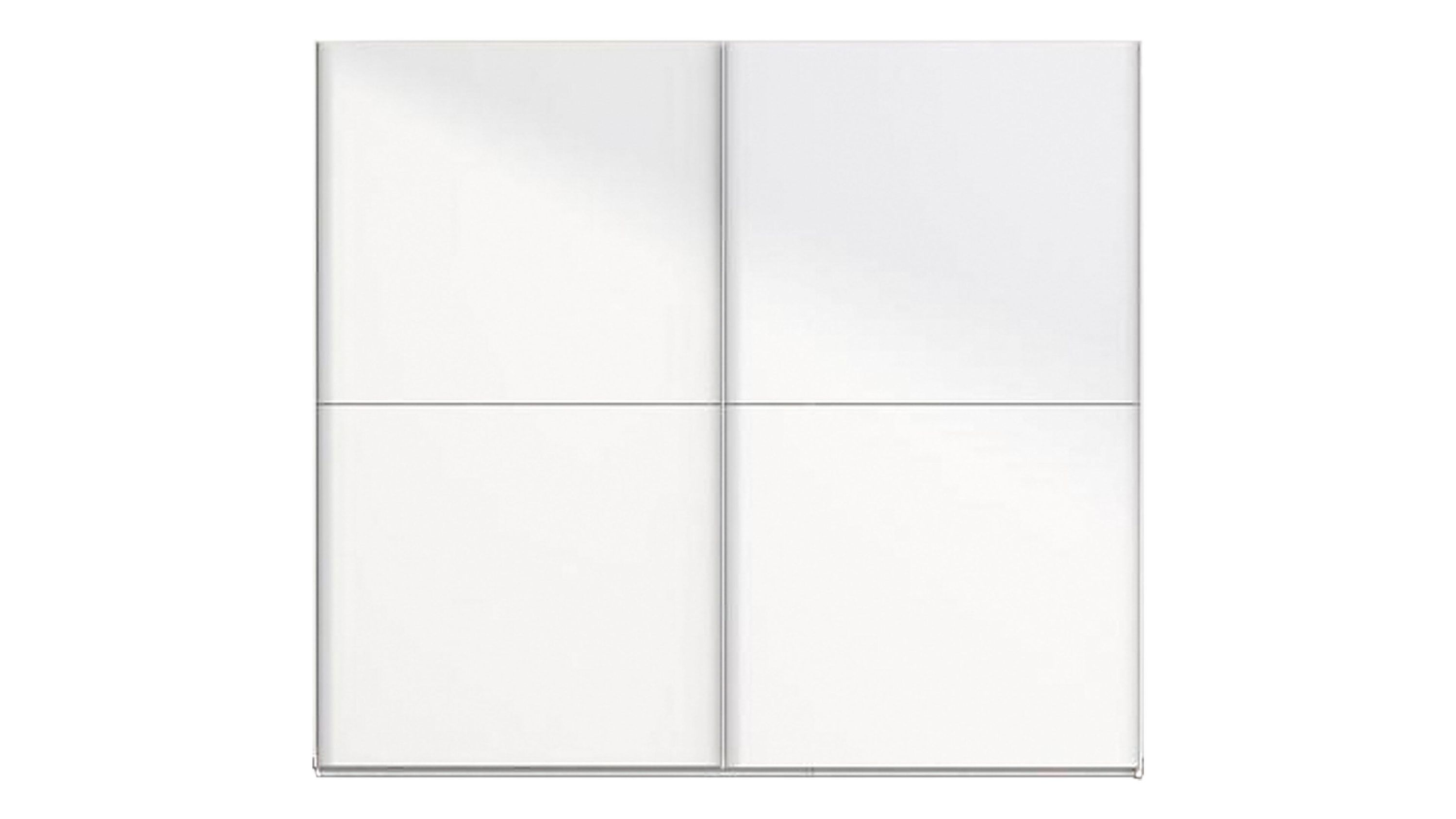 Weißer Schwebetürenschrank mit zwei Türen und glatten Oberflächen