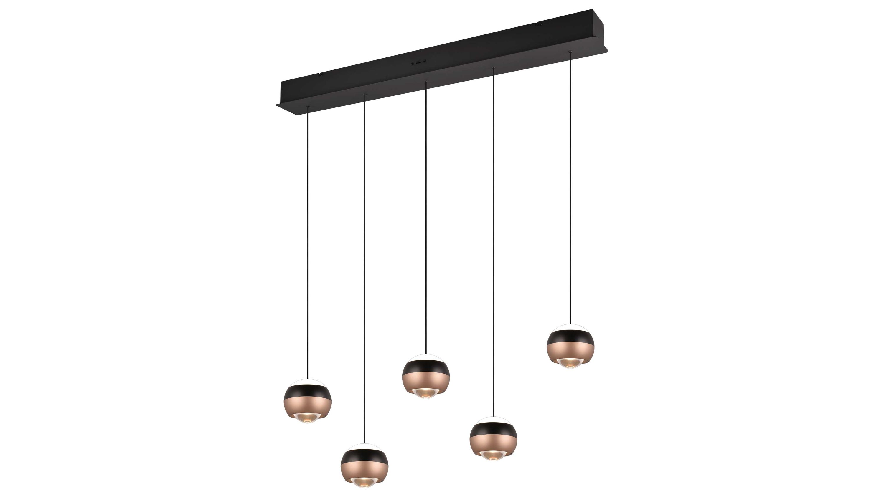 TRIO Leuchten Serie Orbit - Hängelampe mattschwarzes Metall - Länge ca. 100 cm