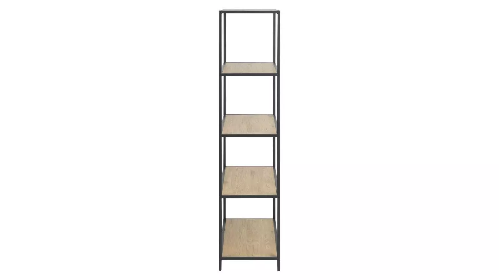 Actona Group Regal Seaford Wildeiche & Schwarz Metall vier Fächer Industrielook