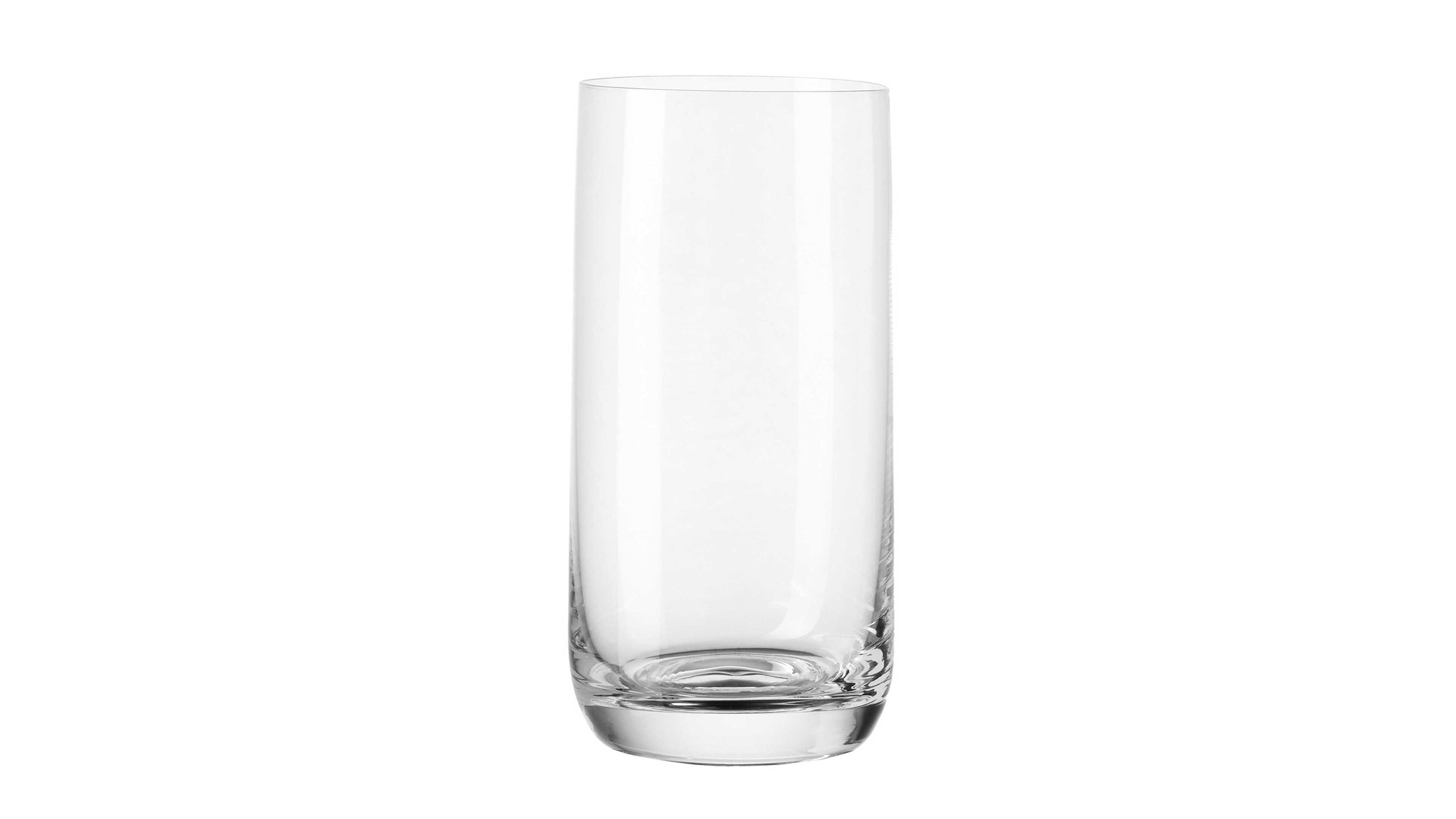 Klares zylindrisches Longdrinkglas ohne Muster oder Verzierungen