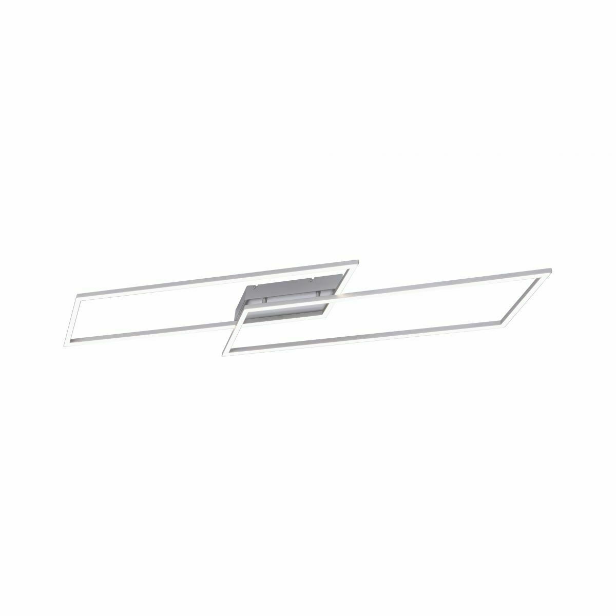 LED-Deckenleuchte in Silber mit schmalem  modernem Design  rechteckig