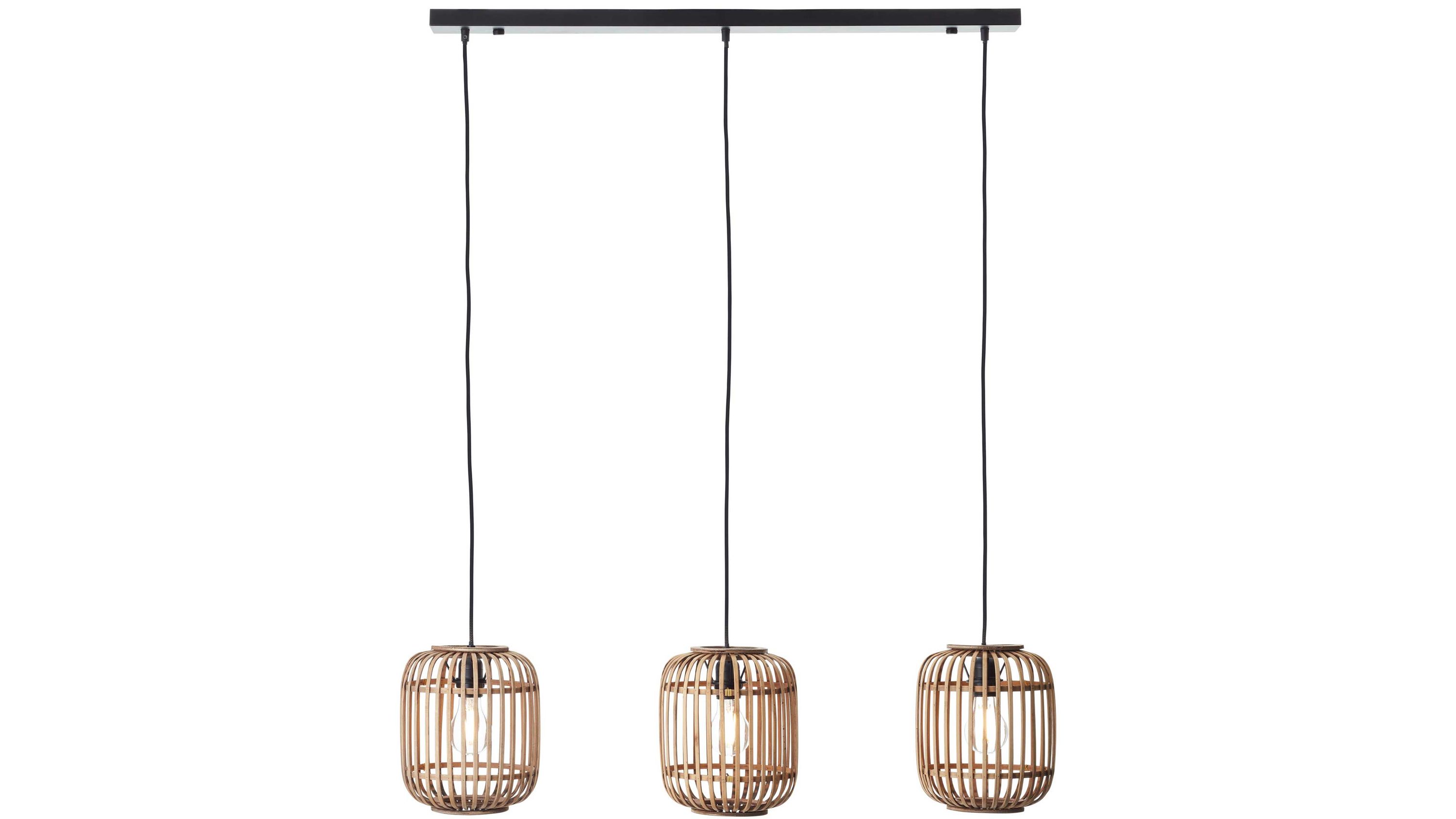 Brilliant Pendelleuchte Woodrow hellbrauner Bambus - Breite ca. 105 cm