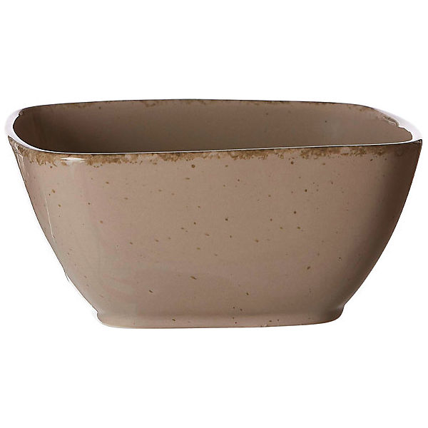Schale eckige Steingut-Schale in Beige mit natürlicher Sprenkeloptik Beige Schale in eckiger Form mit abgerundeten Kanten und feiner Sprenkelstruktur im Naturlook
