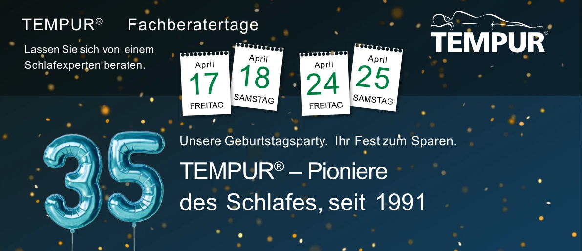TEMPUR FACHBERATERTAGE – JETZT BERATEN LASSEN UND SPAREN!