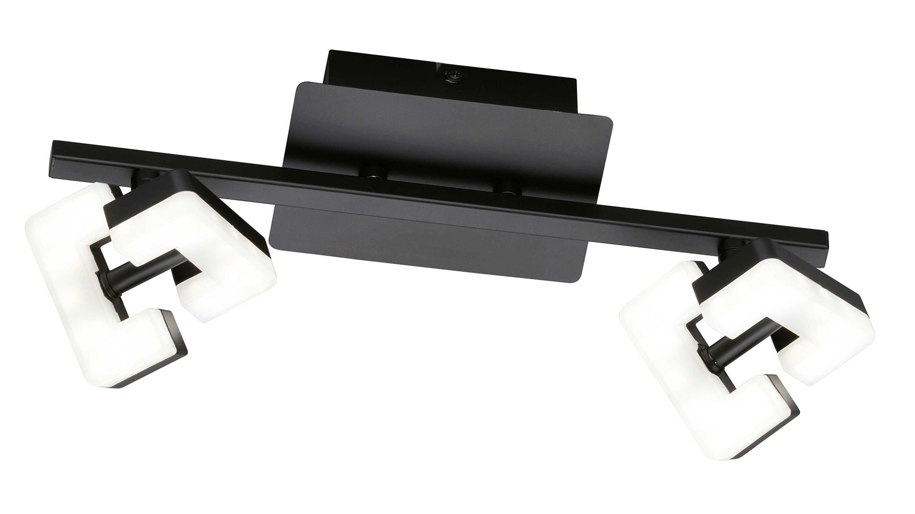 FH Leuchten Serie Ray - Deckenlampe als Deckenstrahler sandschwarzes Metall - Länge ca. 34 cm