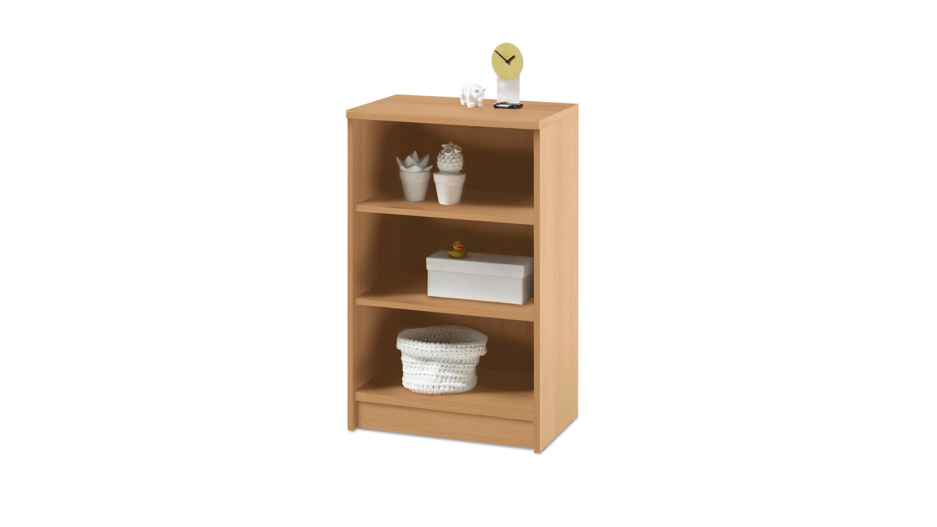 Bücherregal bzw. Standregal buchefarbene Kunststoffoberflächen  Höhe ca. 86 cm, zwei Böden