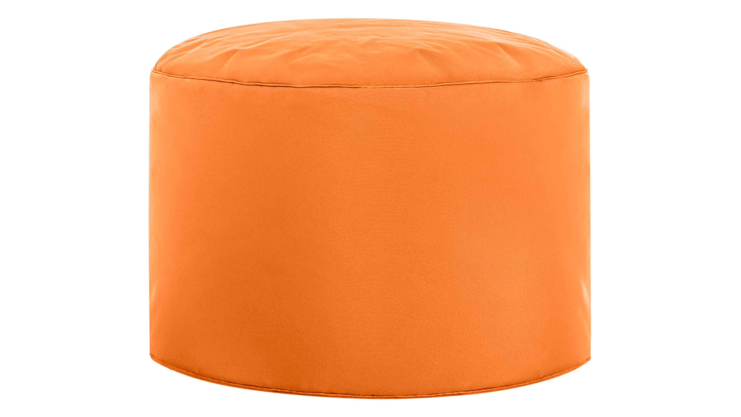 Runder Sitzsack-Hocker in orange mit glatter Oberfläche