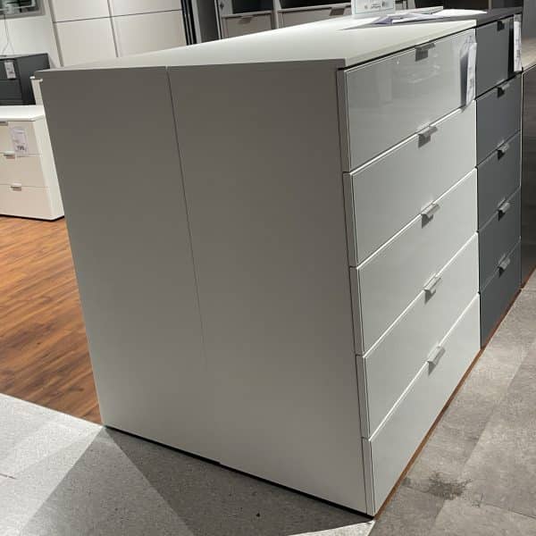 Kommode One 700 Seidengrauglass Polarweiss