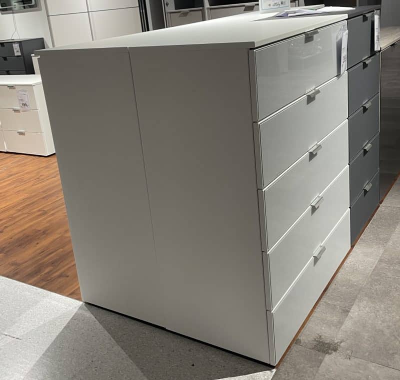 Kommode One 700 Seidengrauglass Polarweiss