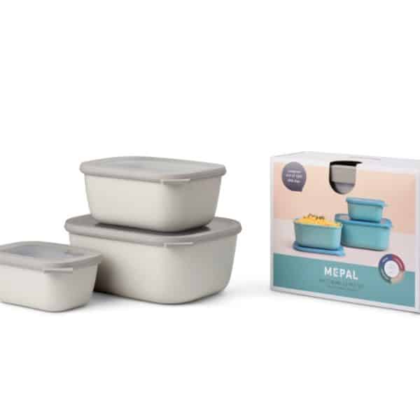 Mepal Vorratsdosen Set 3 teilig Nordic white Cirqula rechteckig hoch BPA frei