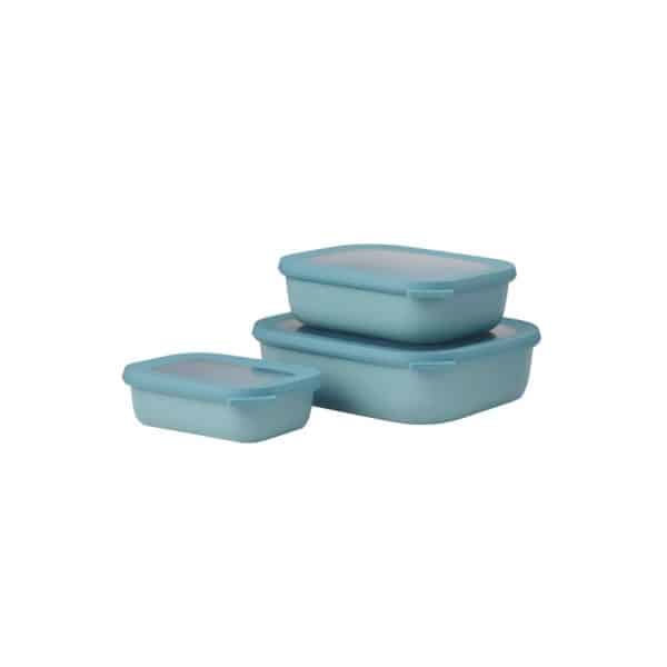 Mepal Vorratsdosen Set 3 teilig Nordic green Cirqula rechteckig flach BPA frei