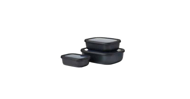 Mepal Vorratsdosen Set 3 teilig Nordic black Cirqula rechteckig flach BPA frei