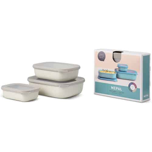 Mepal Vorratsdosen Set 3 teilig Nordic white Cirqula rechteckig flach BPA frei