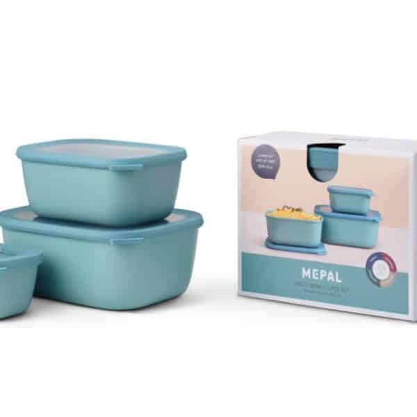 Mepal Vorratsdosen Set 3 teilig Nordic green Cirqula rechteckig hoch BPA frei
